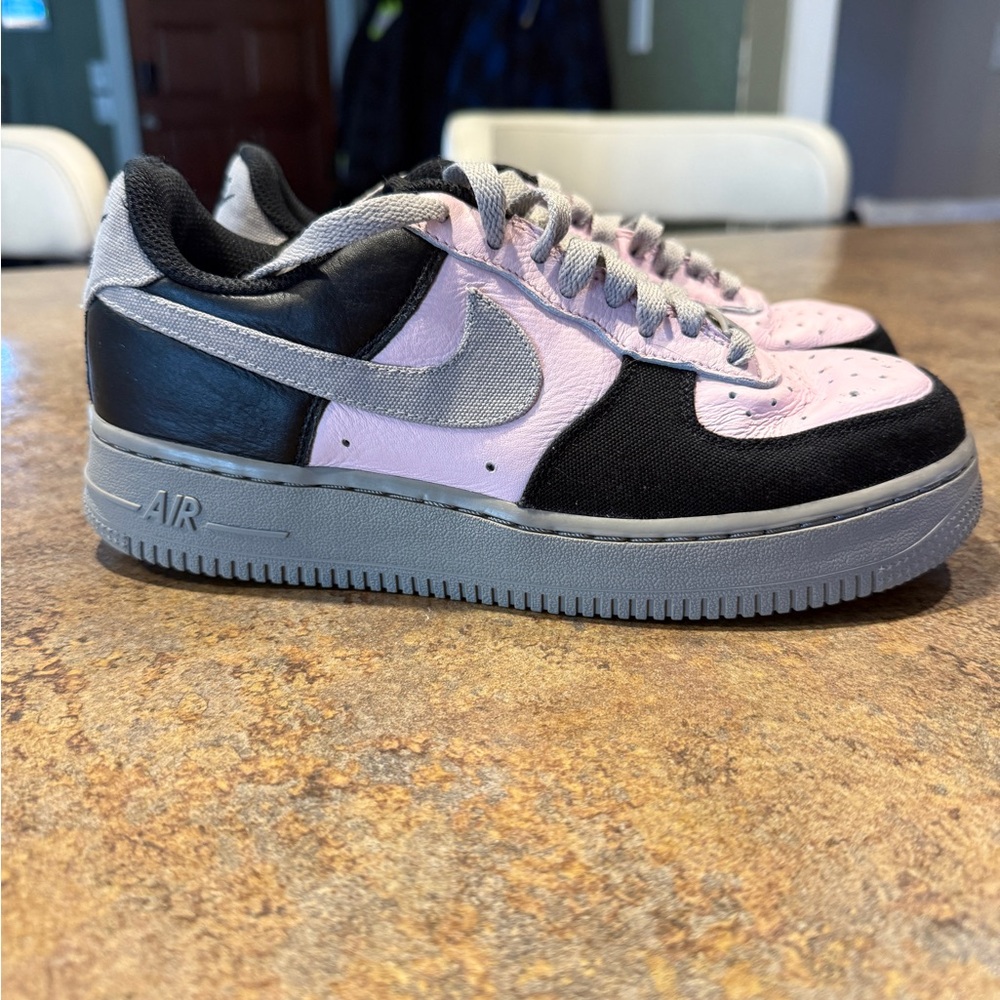 Nike Women’s Air Force 1 Black and Pink Sneakers-Custom made
